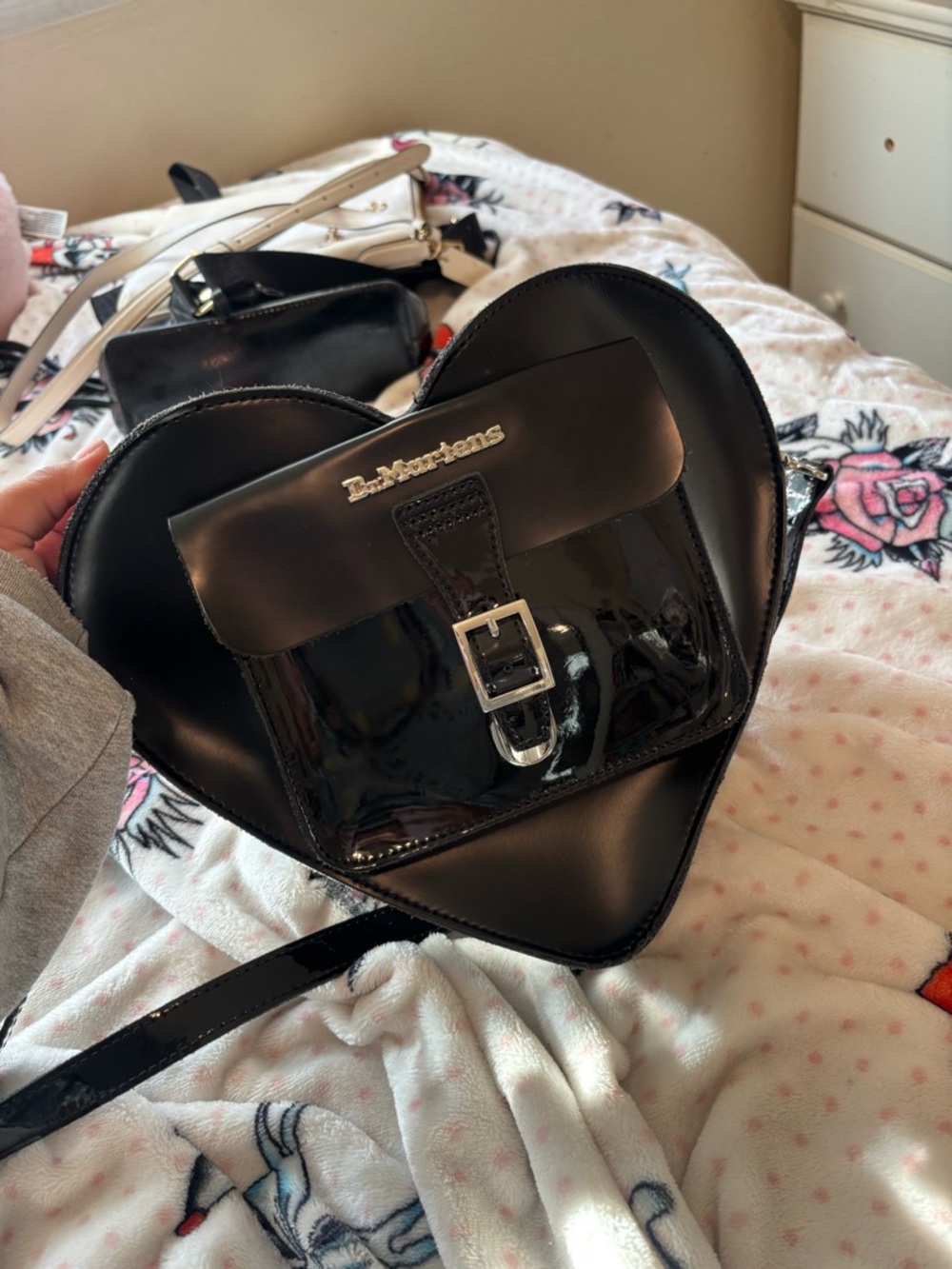 Dr. Martens Black Heart-Shaped Crossbody Bag/Backpack